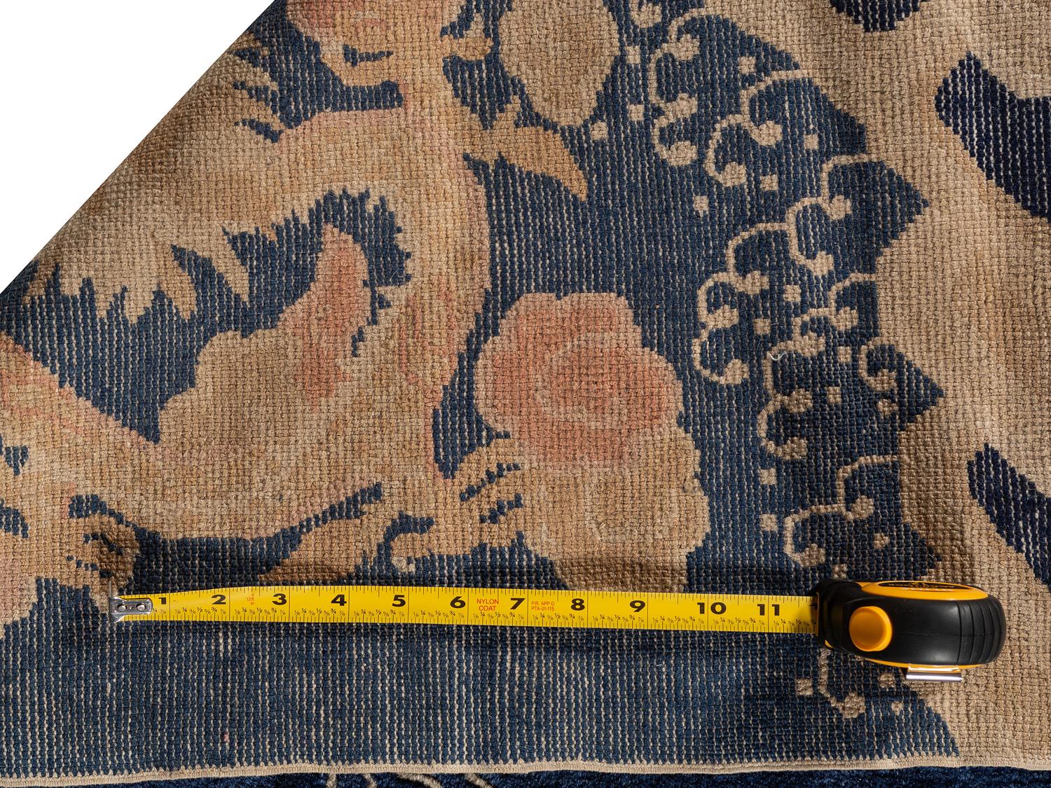 An Art Deco Chinese Style Blue Dragon Rug