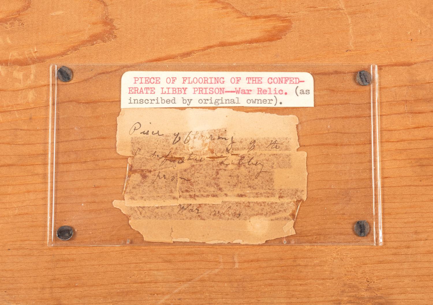 [CIVIL WAR]. [GARDNER, Alexander (1821-1882), photographer]. Libby Prison, Richmond, VA., April, 1865 . [ With: ] Libby Prison relic.