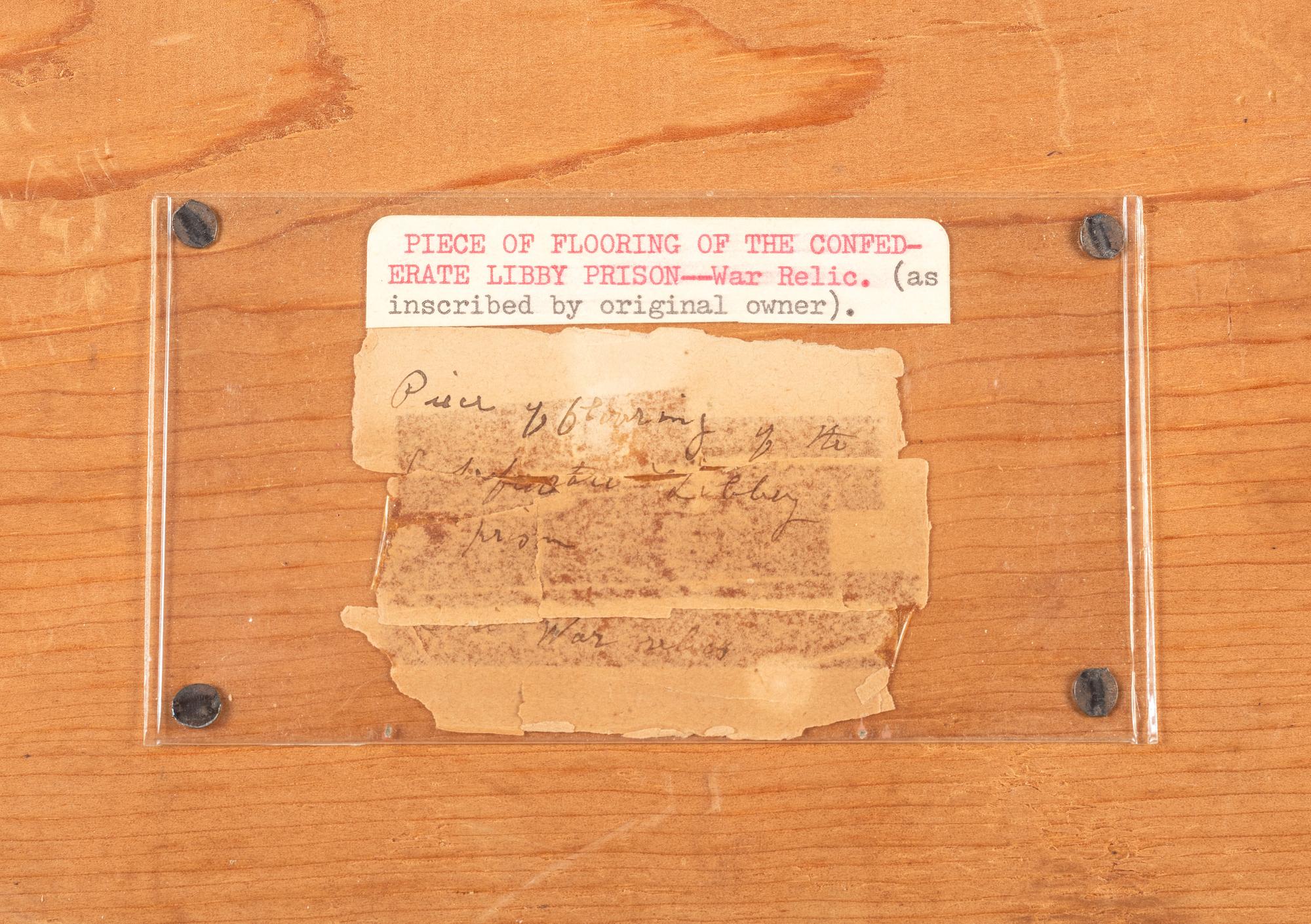 [CIVIL WAR]. [GARDNER, Alexander (1821-1882), photographer]. Libby Prison, Richmond, VA., April, 1865 . [ With: ] Libby Prison relic.