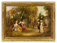 L. Dupre, (20th century), Figures in a Park