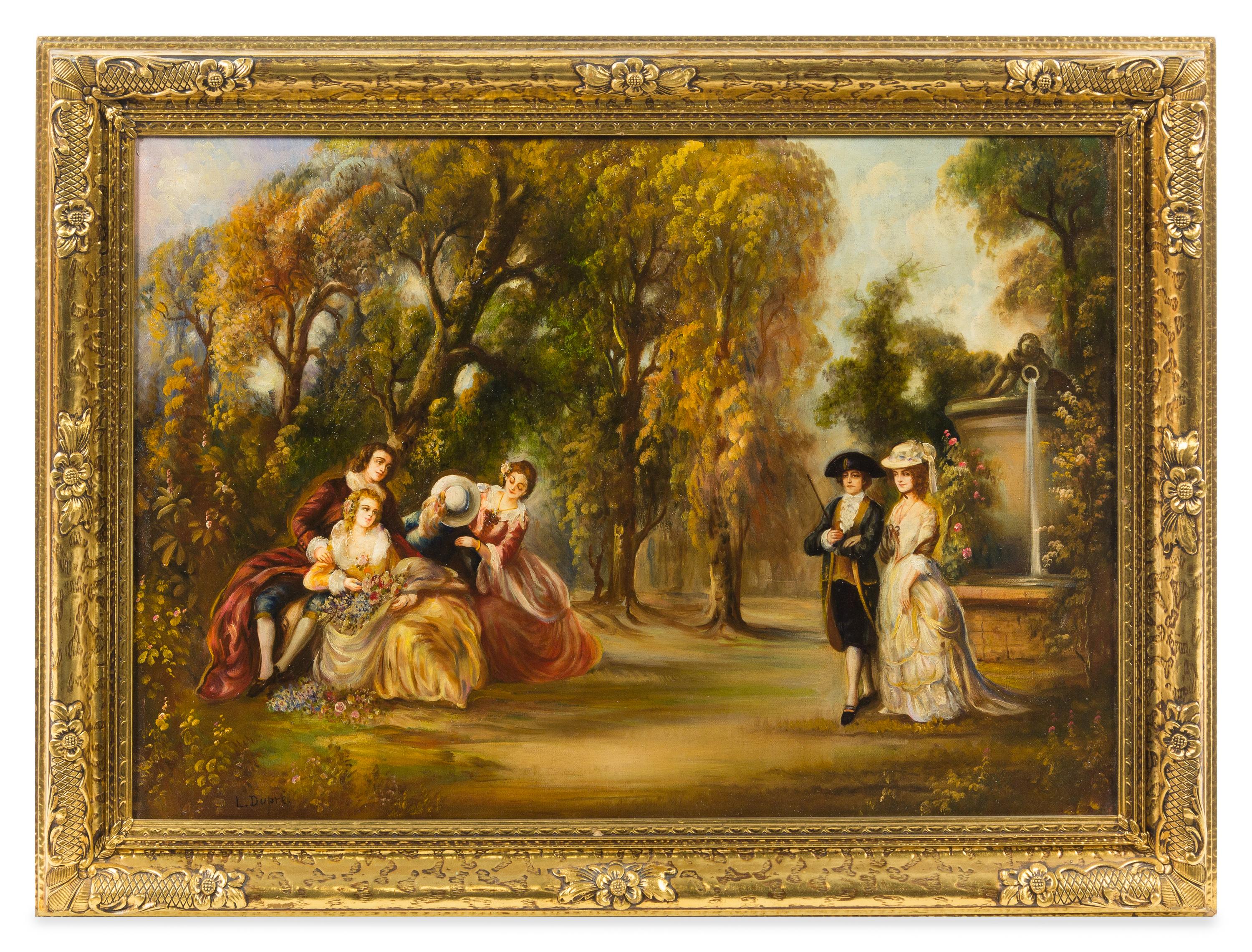L. Dupre, (20th century), Figures in a Park