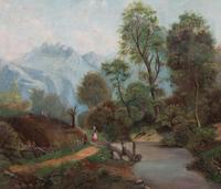 Artist Unknown, (early 19th century), Mountain Landscape with Woman