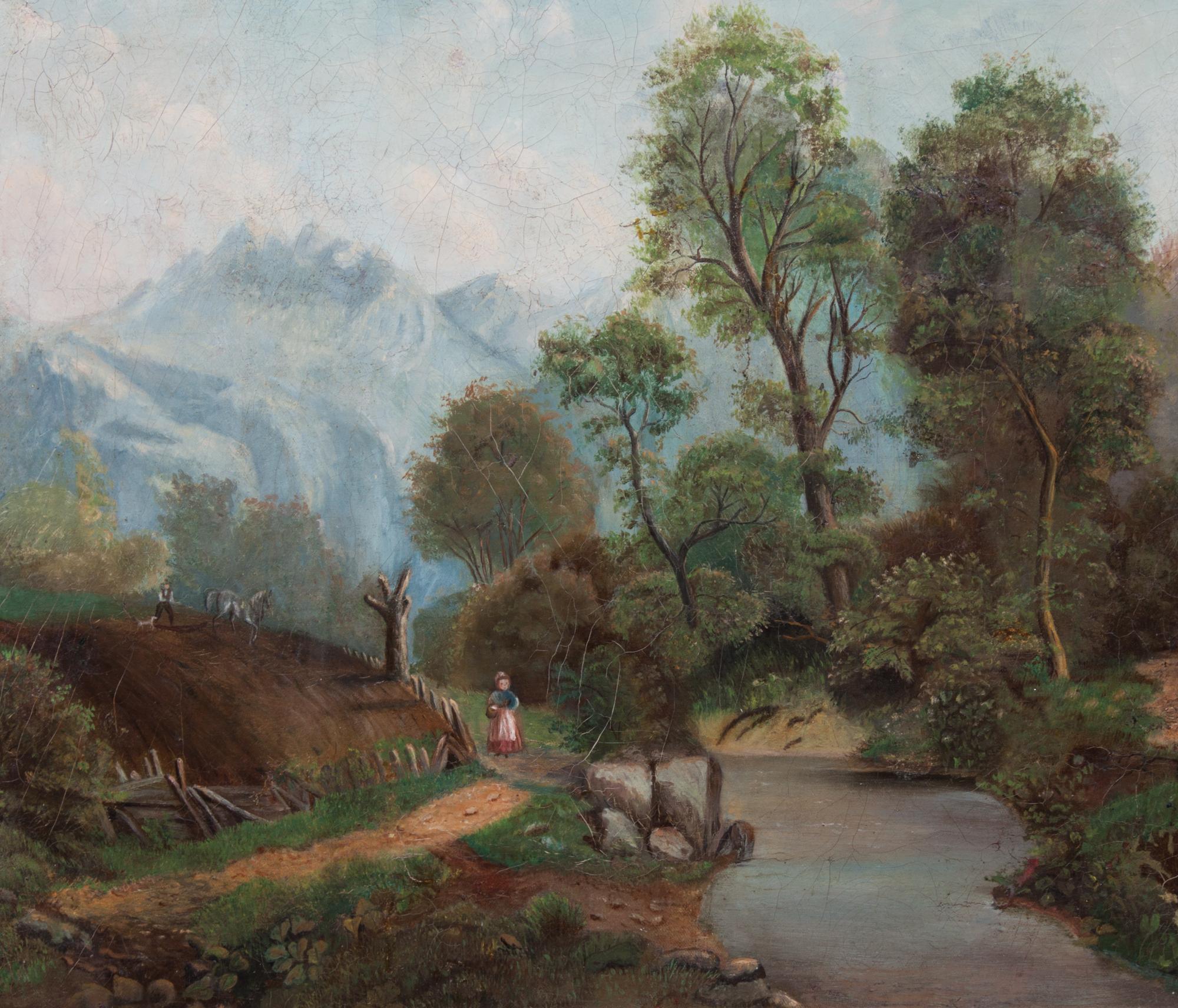 Artist Unknown, (early 19th century), Mountain Landscape with Woman