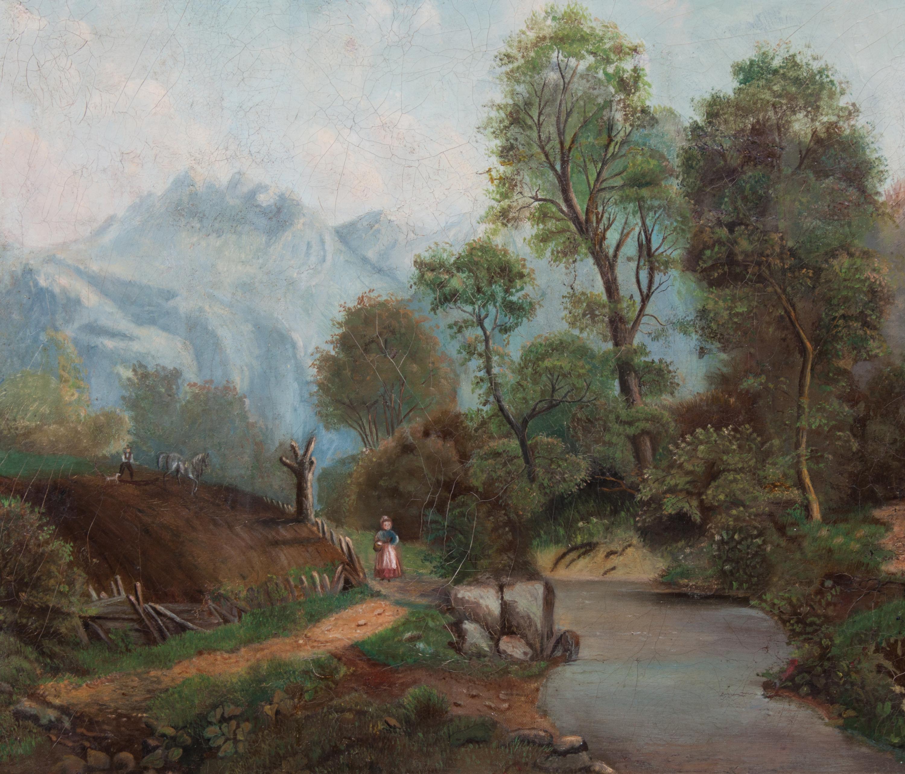 Artist Unknown, (early 19th century), Mountain Landscape with Woman