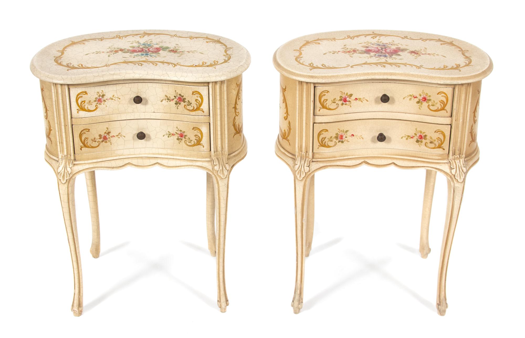 A Pair of Louis XV Style Painted Bedside Cabinets — 20TH CENTURY