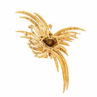 Diamond and Yellow Gold Spray Brooch
