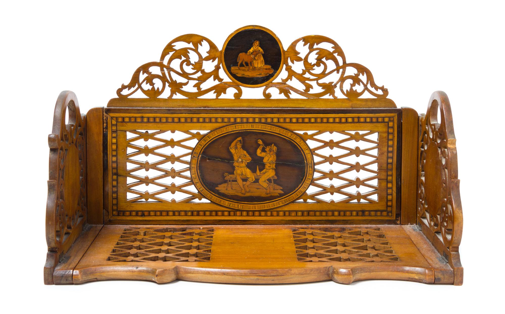 An Edwardian Marquetry Book Slide Width 14 inches (closed).