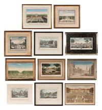 A Group of Eight Hand Colored Topographical Engravings