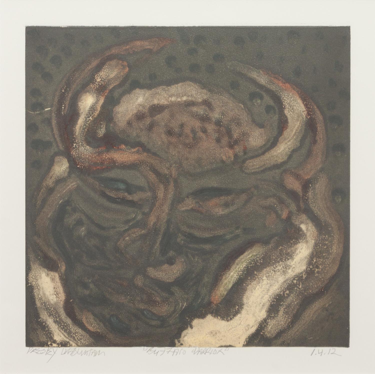 Three Works: Buffalo Warrior, 2012; Owl Scape, 2012; Spirit Feather , 2012