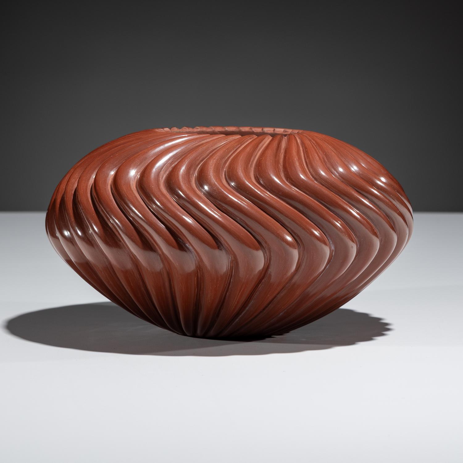 Redware Pottery Swirl Jar