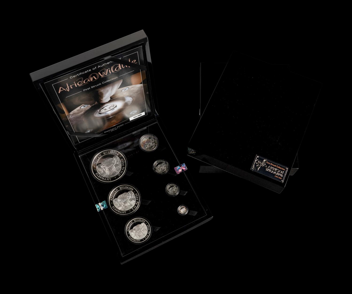 [SOMALIA] A Group of Three 2019 African Wildlife: Elephant Seven-Coin Proof Sets