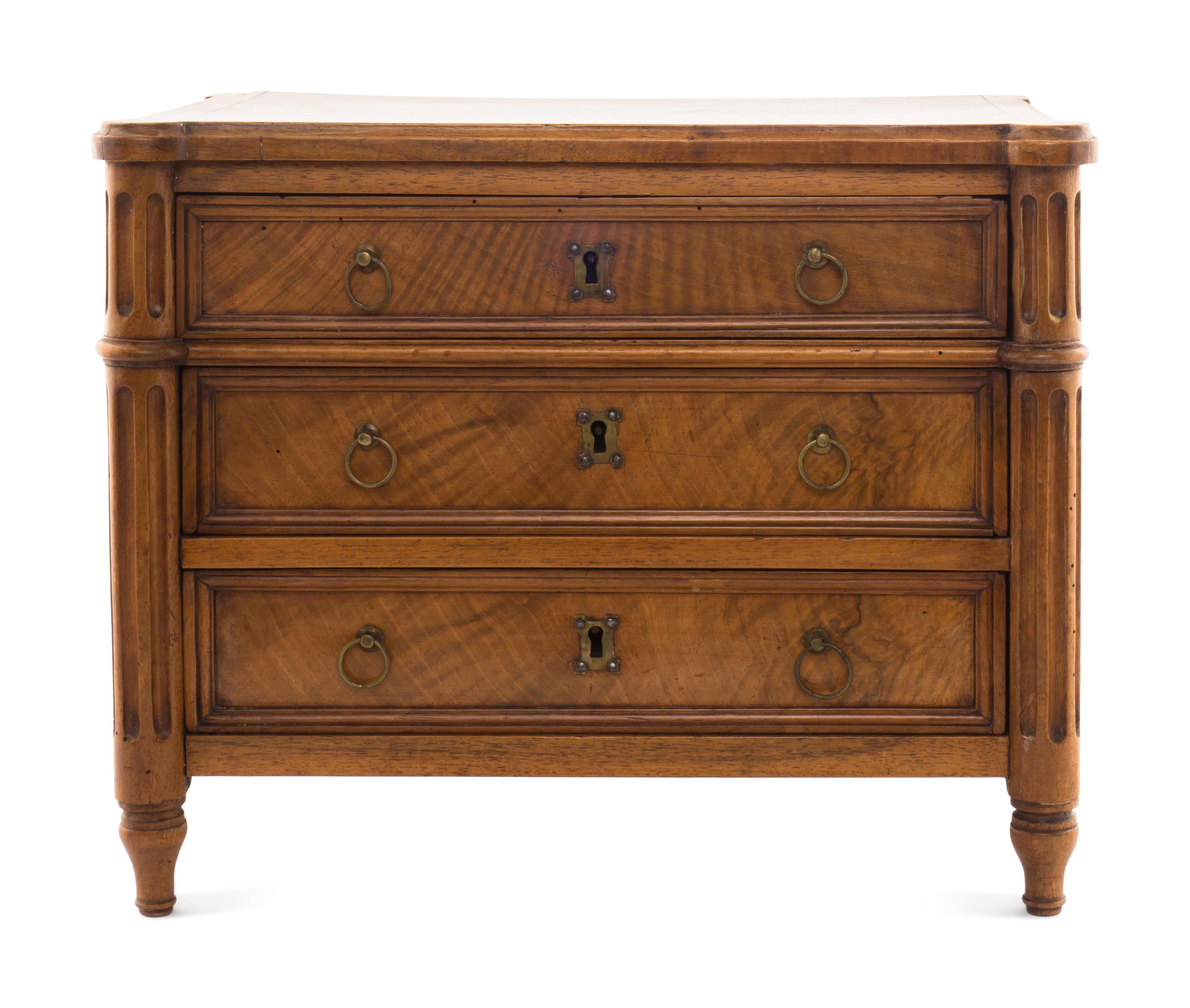 A Louis XVI Style Walnut Diminutive Commode