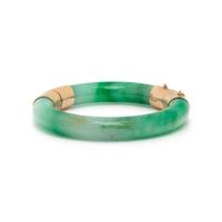 YELLOW GOLD AND JADE BANGLE BRACELET
