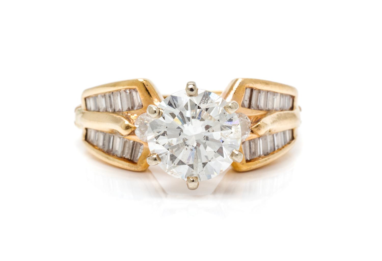 A Yellow Gold and Diamond Ring, 4.00 dwts.