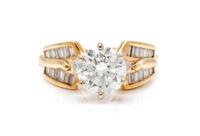 A Yellow Gold and Diamond Ring, 4.00 dwts.