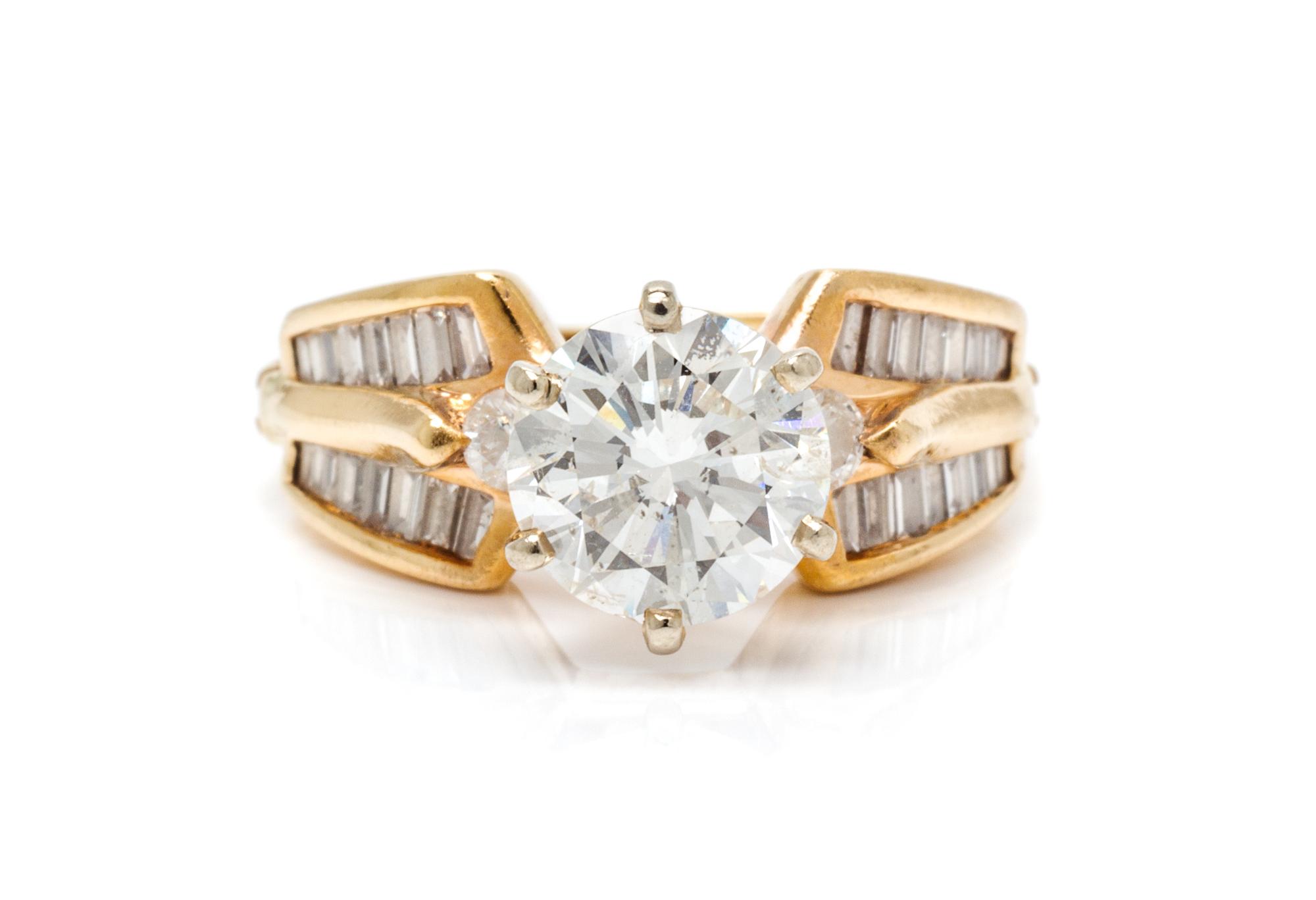 A Yellow Gold and Diamond Ring, 4.00 dwts.