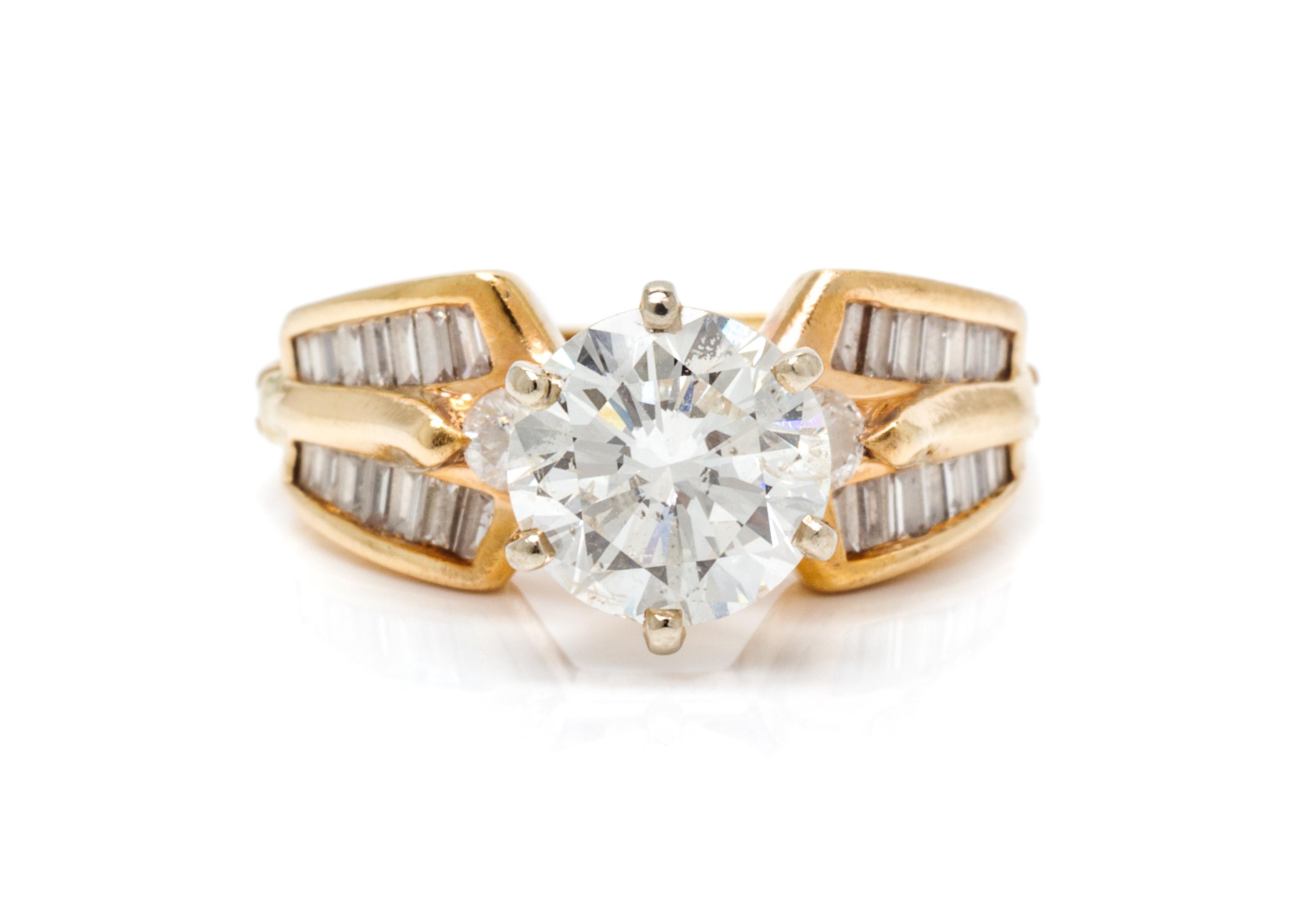 A Yellow Gold and Diamond Ring, 4.00 dwts.