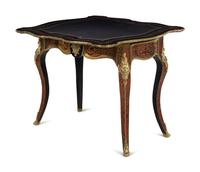 A Napoleon III Style Gilt Bronze Mounted Boulle Marquetry Flip-Top Table