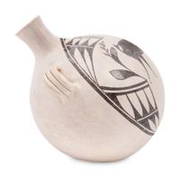 Pottery Canteen, with Heartline Deer
