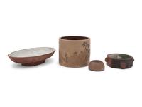 Four Chinese Yixing Zisha Pottery Vessels
