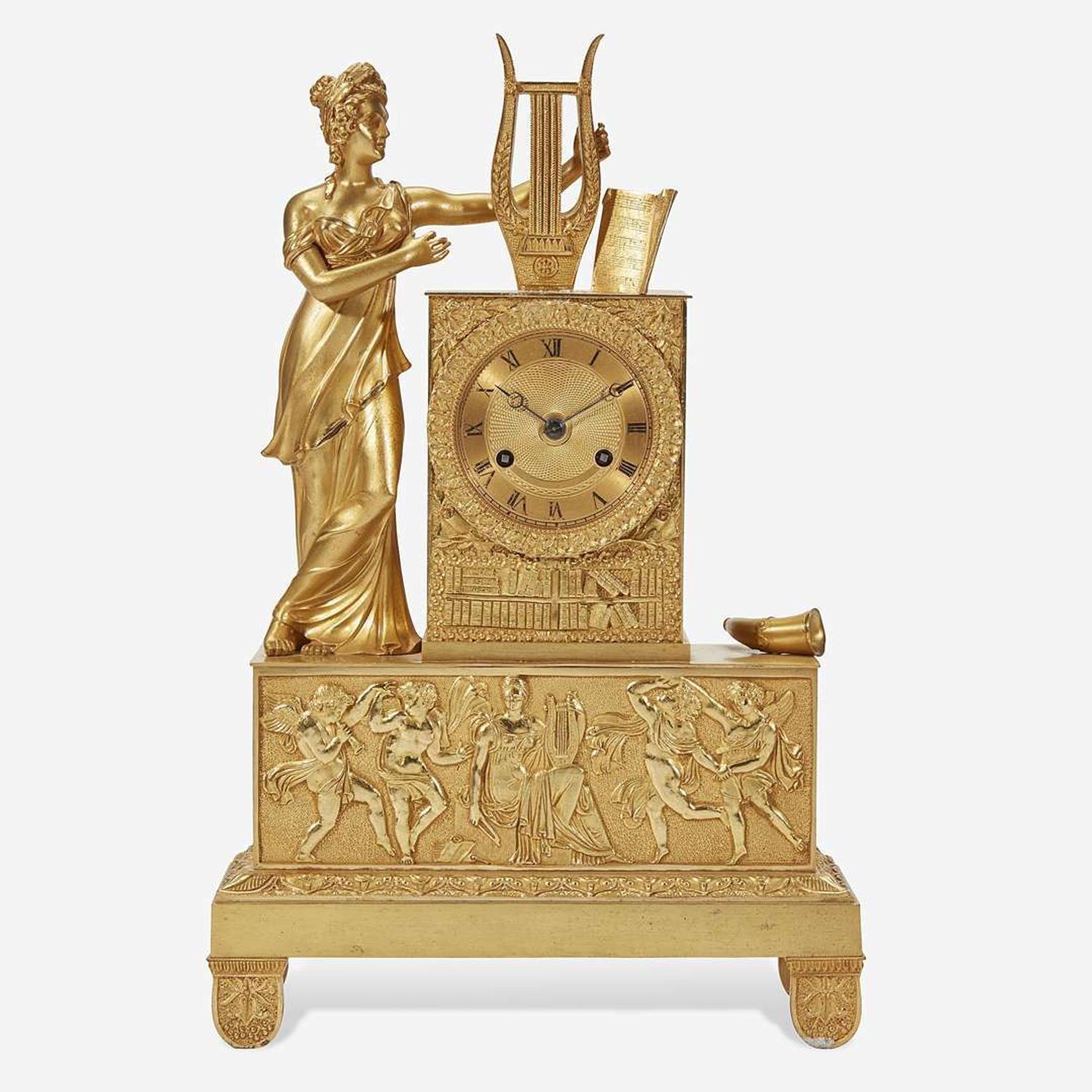A French Gilt Bronze Mantel Clock 19th century