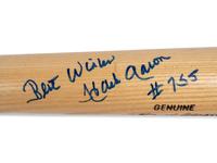 A Hank Aaron 755 Inscribed Signed Autograph Aaron Model Louisville Slugger Bat