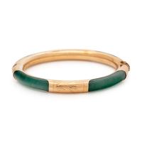 YELLOW GOLD AND DYED QUARTZ BANGLE BRACELET