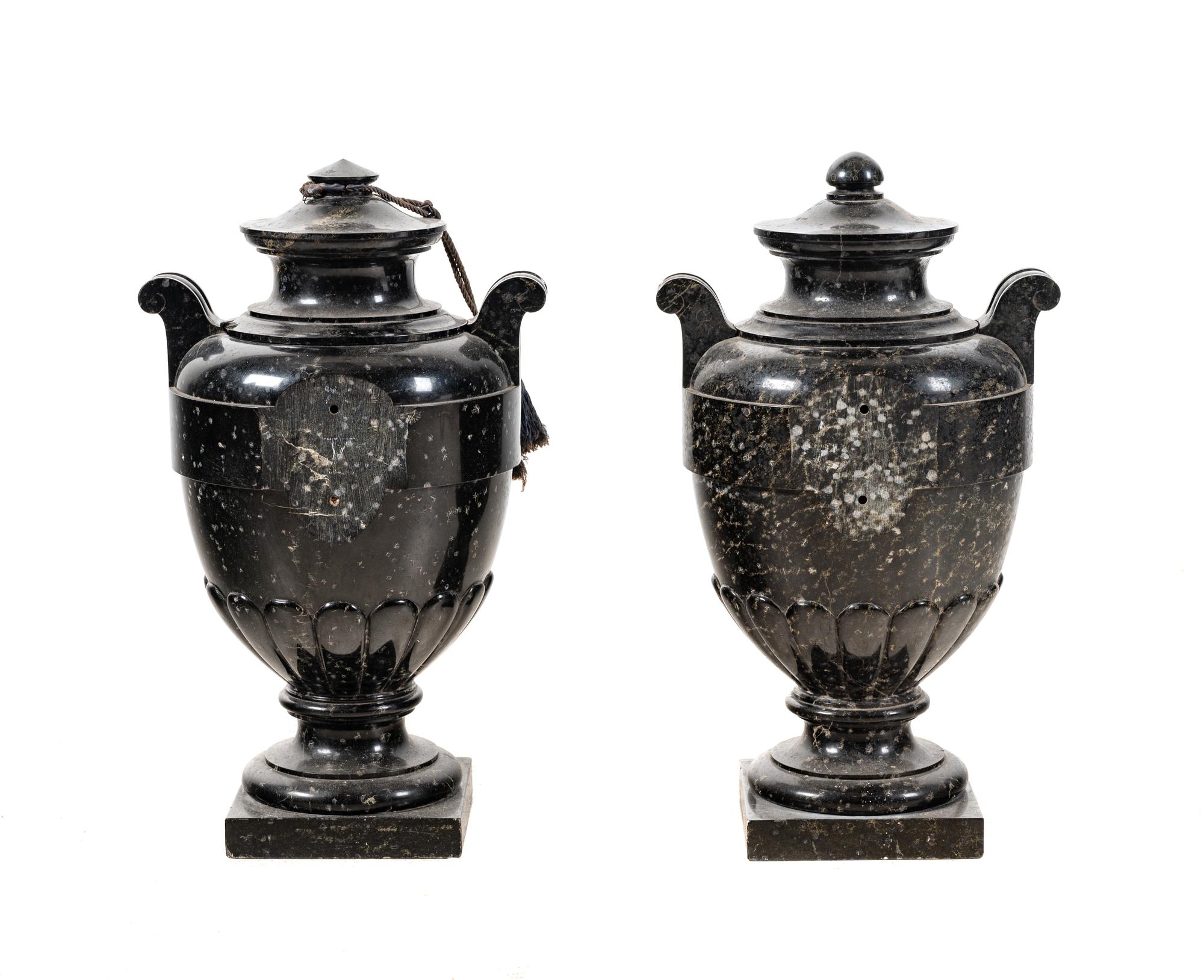 A Pair of Continental Marble Urns