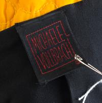 A Michaele Vollbracht Yellow Quilted Cat Jacket and Black Gown, Jacket size 10; Dress no size.