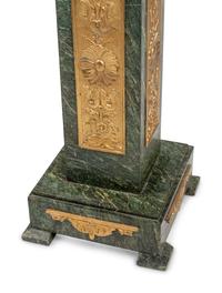 A Pair of Gilt Bronze Mounted Marble Pedestals