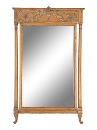 An Empire Style Parcel Gilt Overmantel Mirror with Frieze Relief