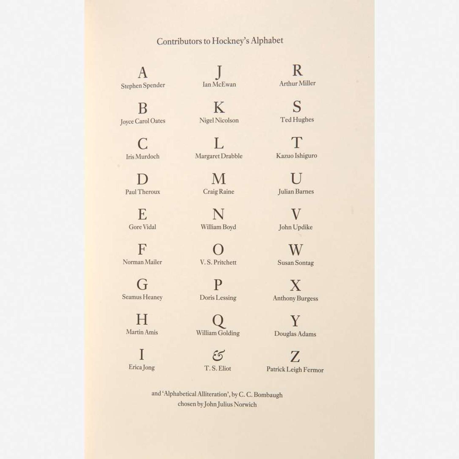 David Hockney (British, b. 1937) Hockney's Alphabet