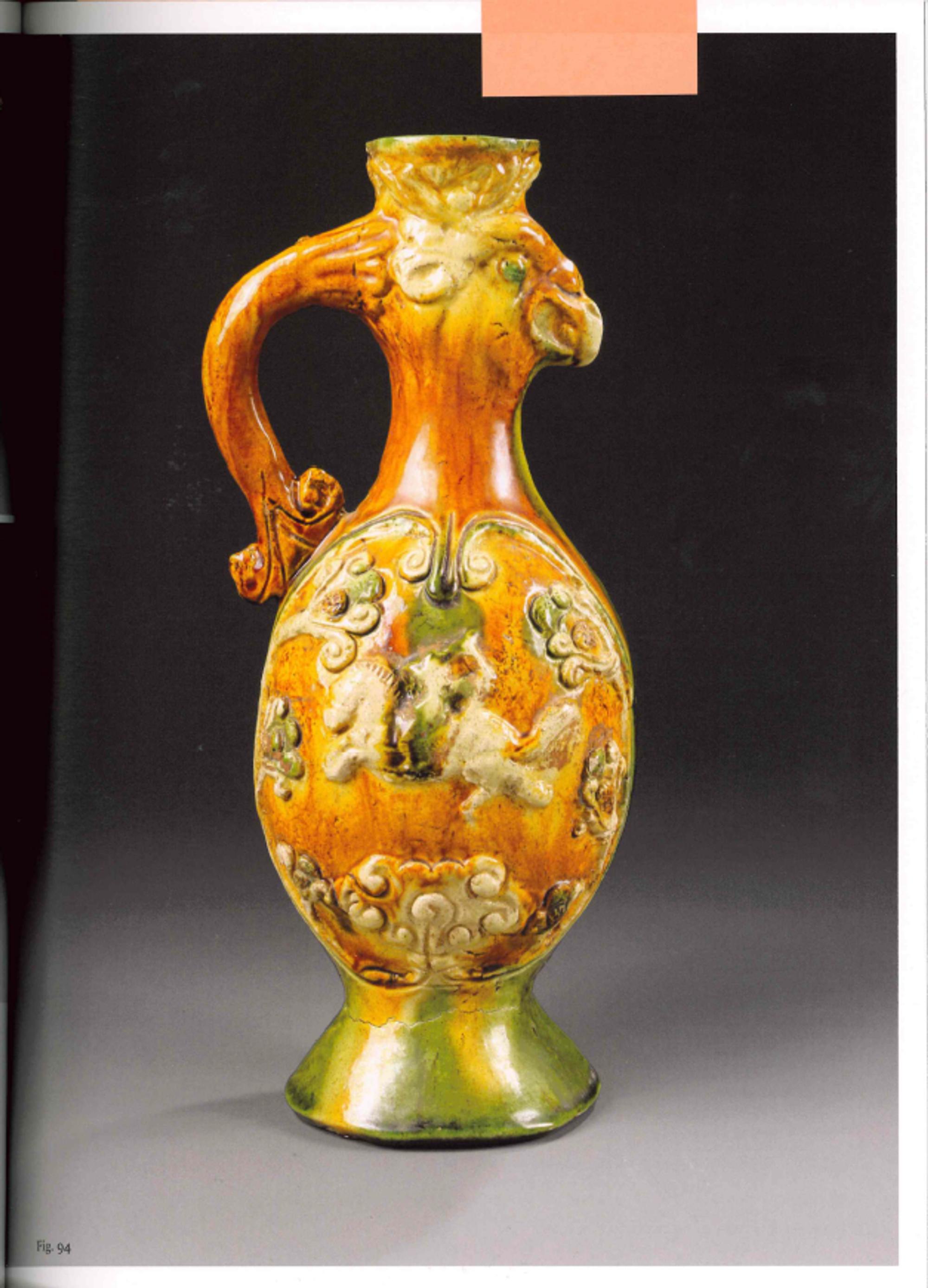 A Chinese Tang -Style Sancai Glazed Phoenix-Head Ewer 三彩鳳首壺