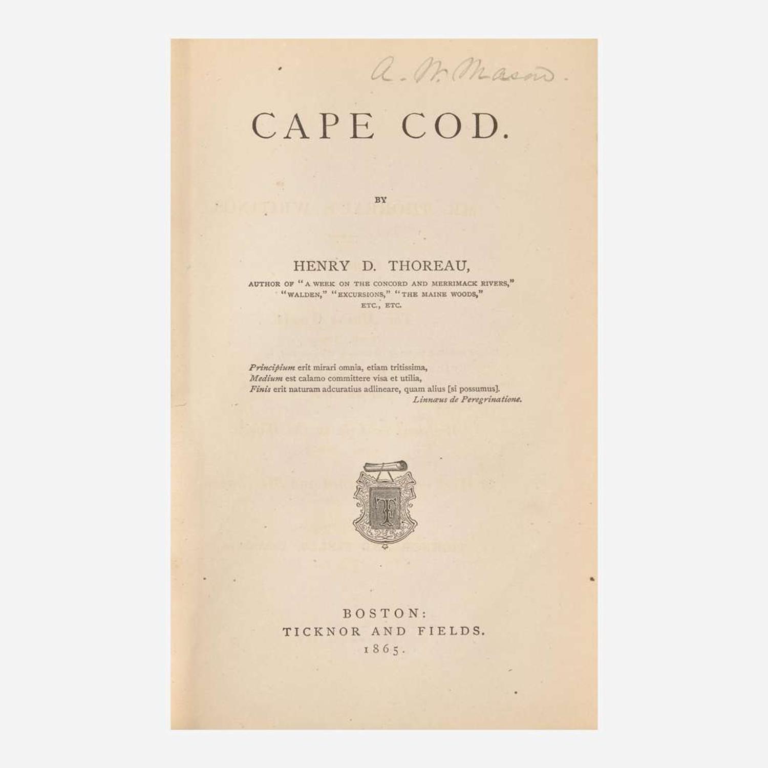 [Literature] Thoreau, Henry David Cape Cod
