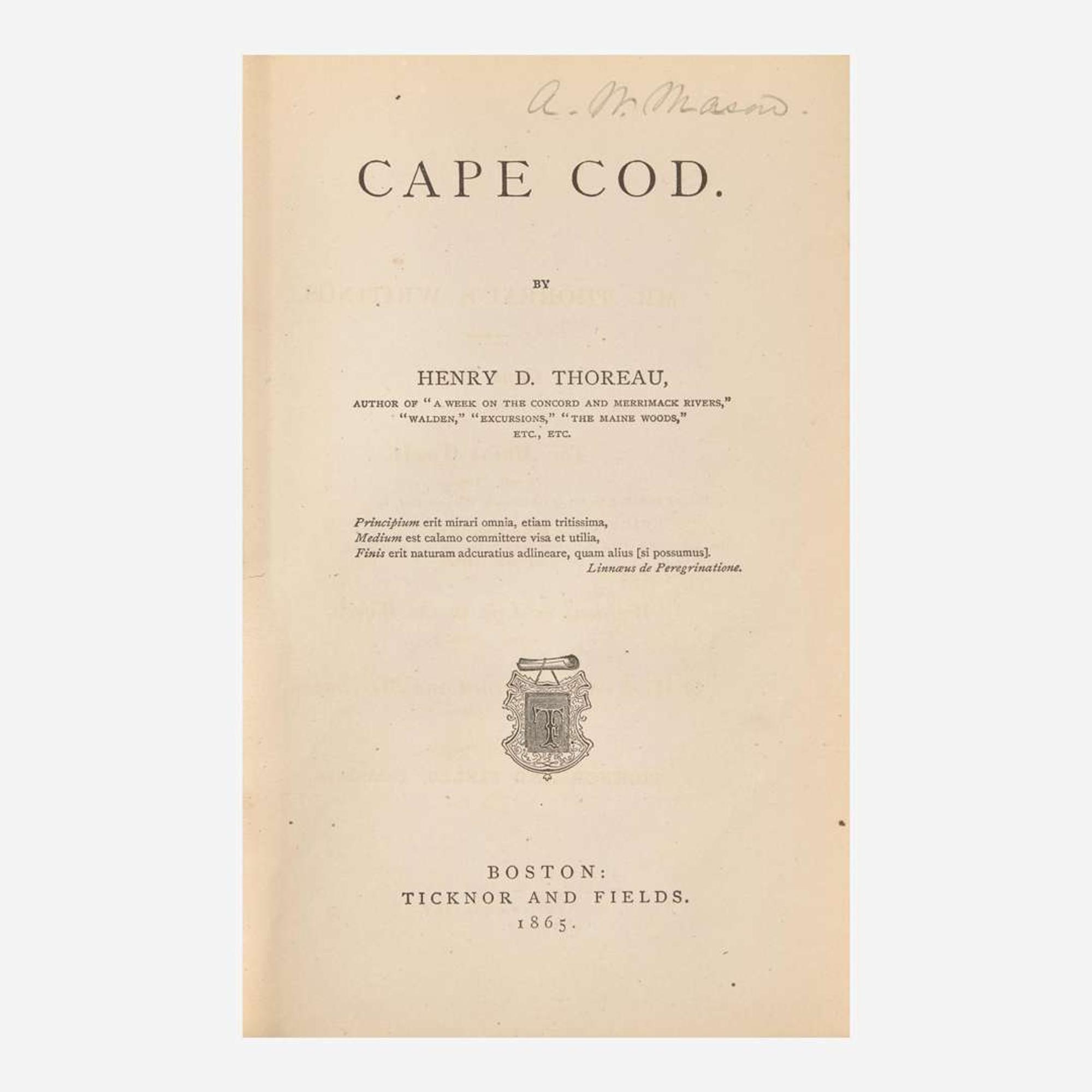 [Literature] Thoreau, Henry David Cape Cod