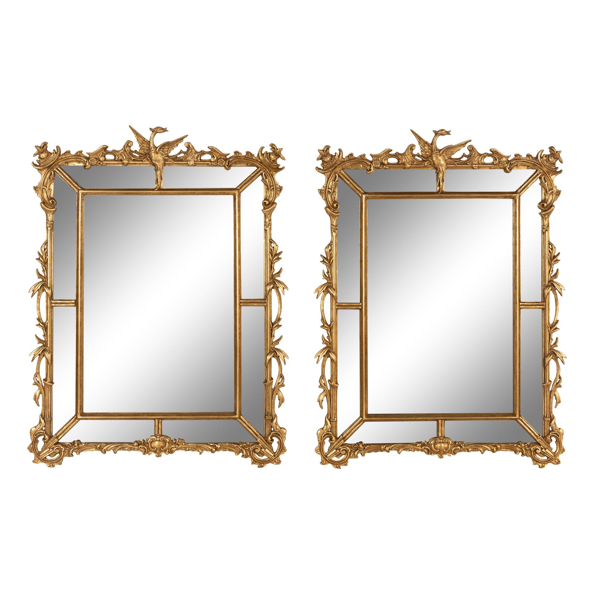 A Pair of George II Style Giltwood Mirrors