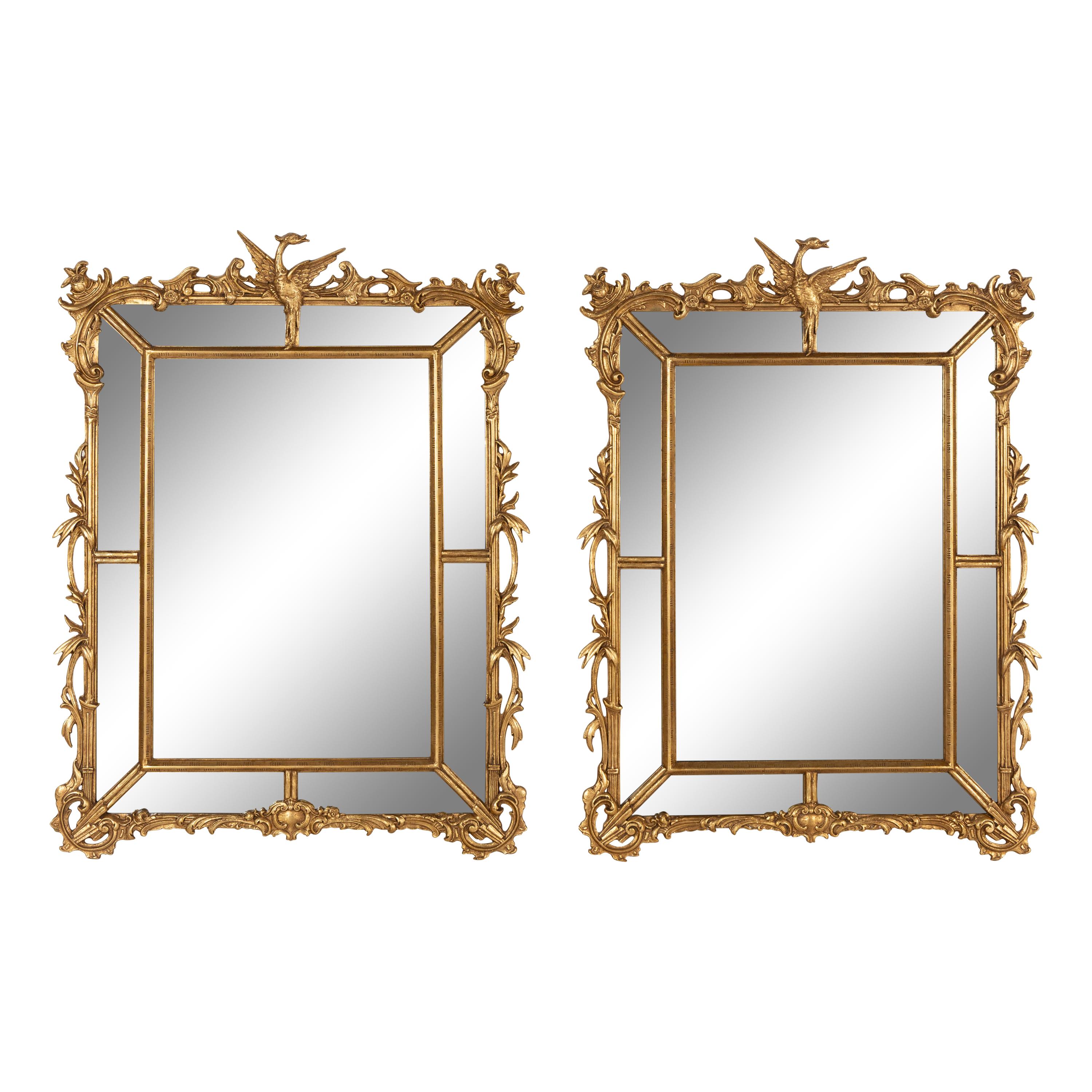 A Pair of George II Style Giltwood Mirrors