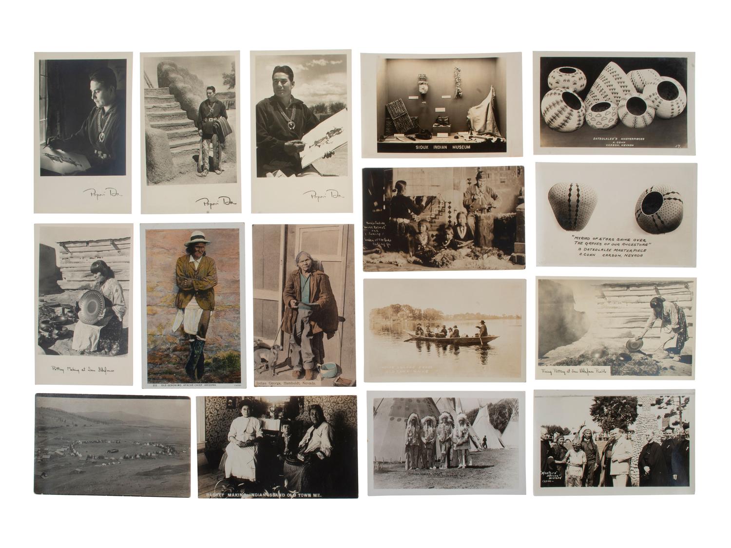 [NATIVE AMERICANS]. 61 real photo postcards of Native American subjects, incl. Red Cloud.