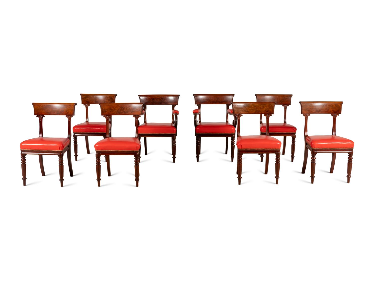 A Set of Eight George IV Mahogany Dining Chairs
