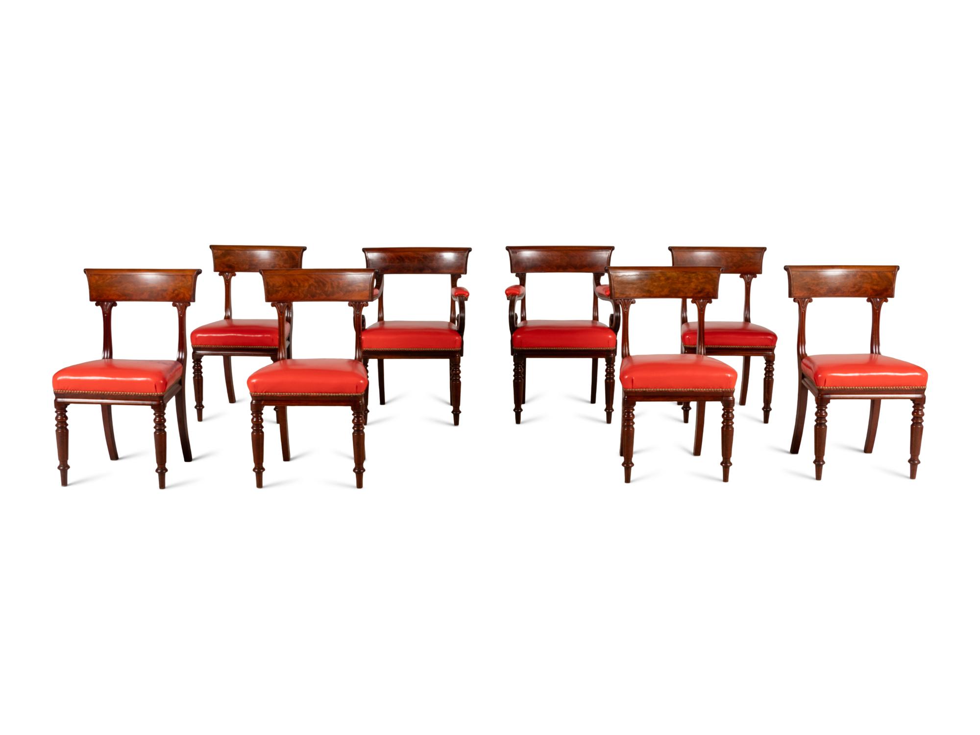 A Set of Eight George IV Mahogany Dining Chairs