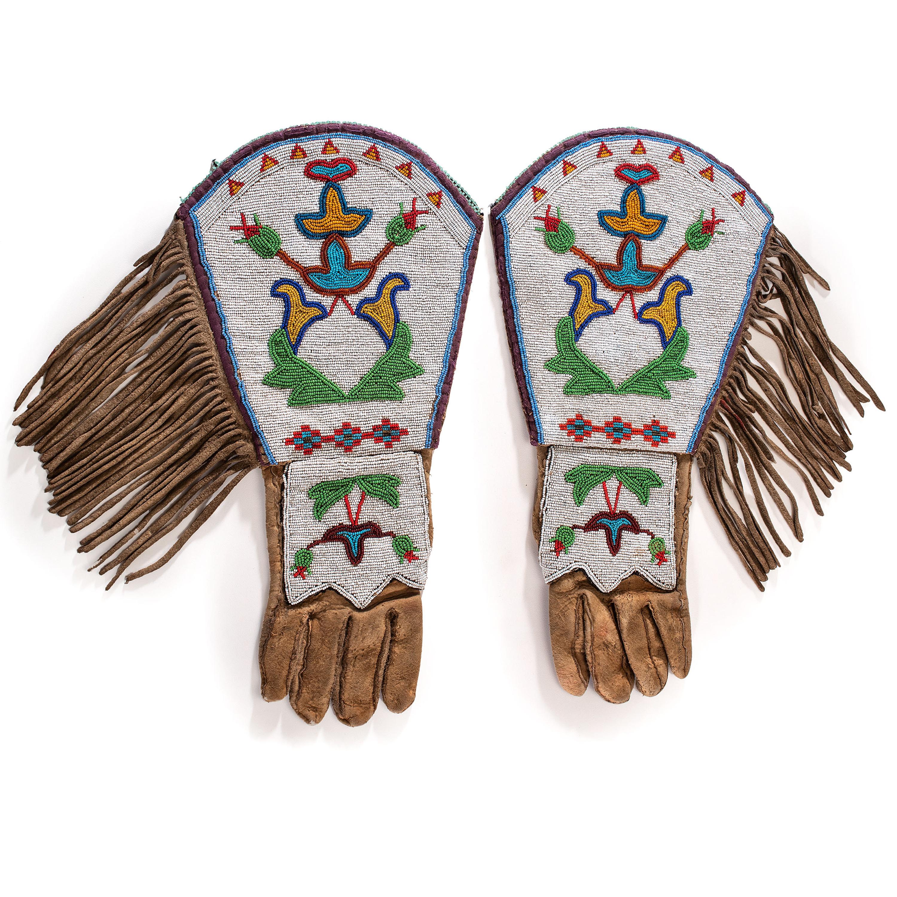 Blackfeet Beaded Hide Gauntlets