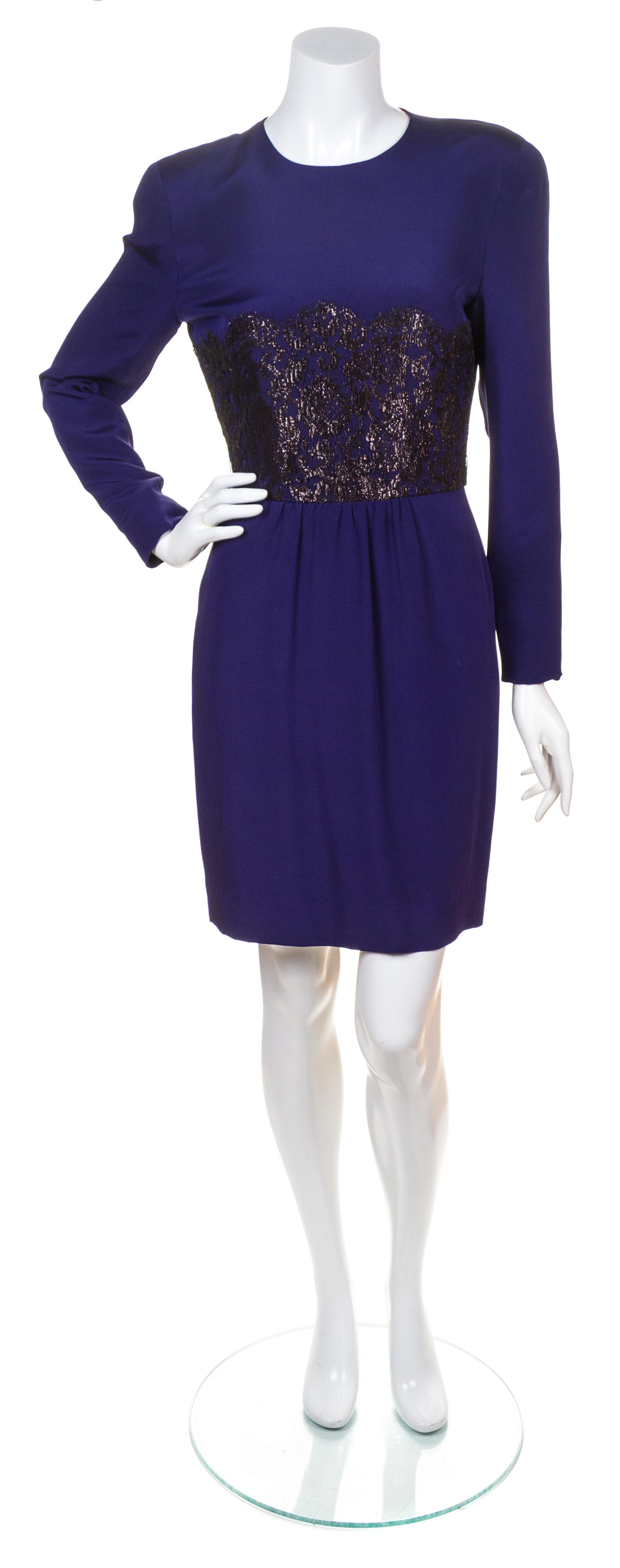 A Laura Marolakos Indigo Silk Dress, Size 4.