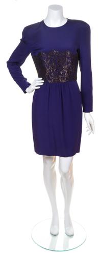 A Laura Marolakos Indigo Silk Dress, Size 4.