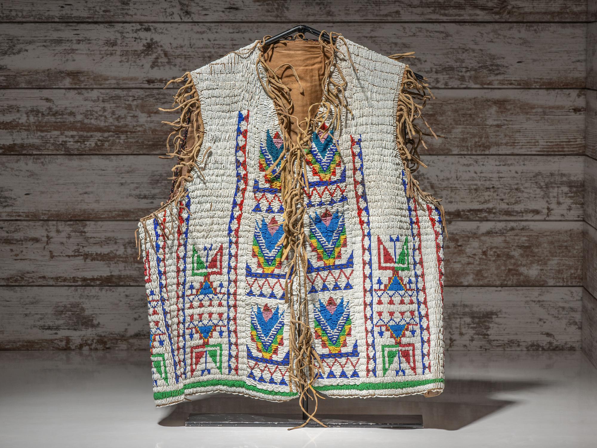 Sioux Beaded Hide Vest, with Eagle