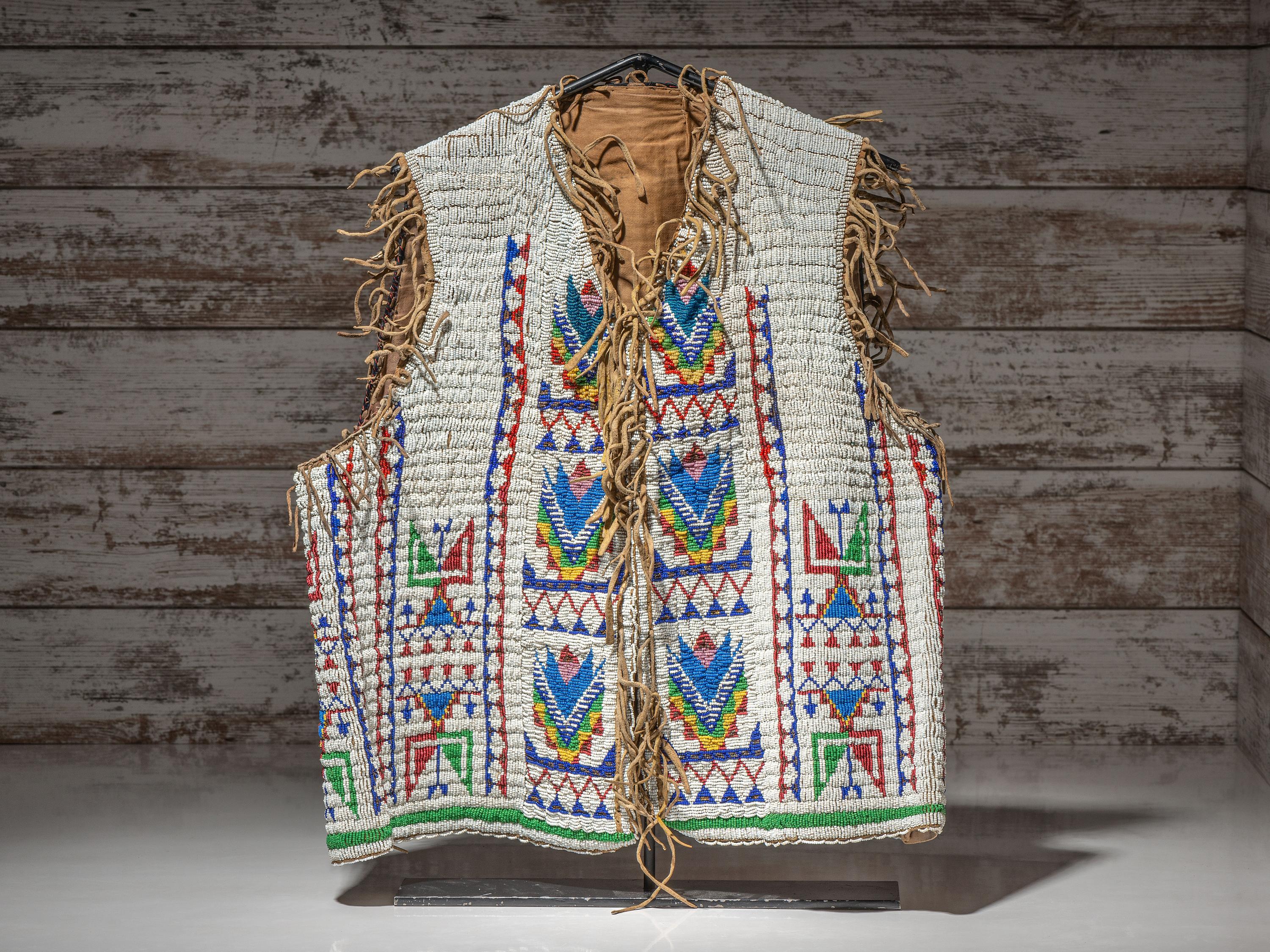 Sioux Beaded Hide Vest, with Eagle