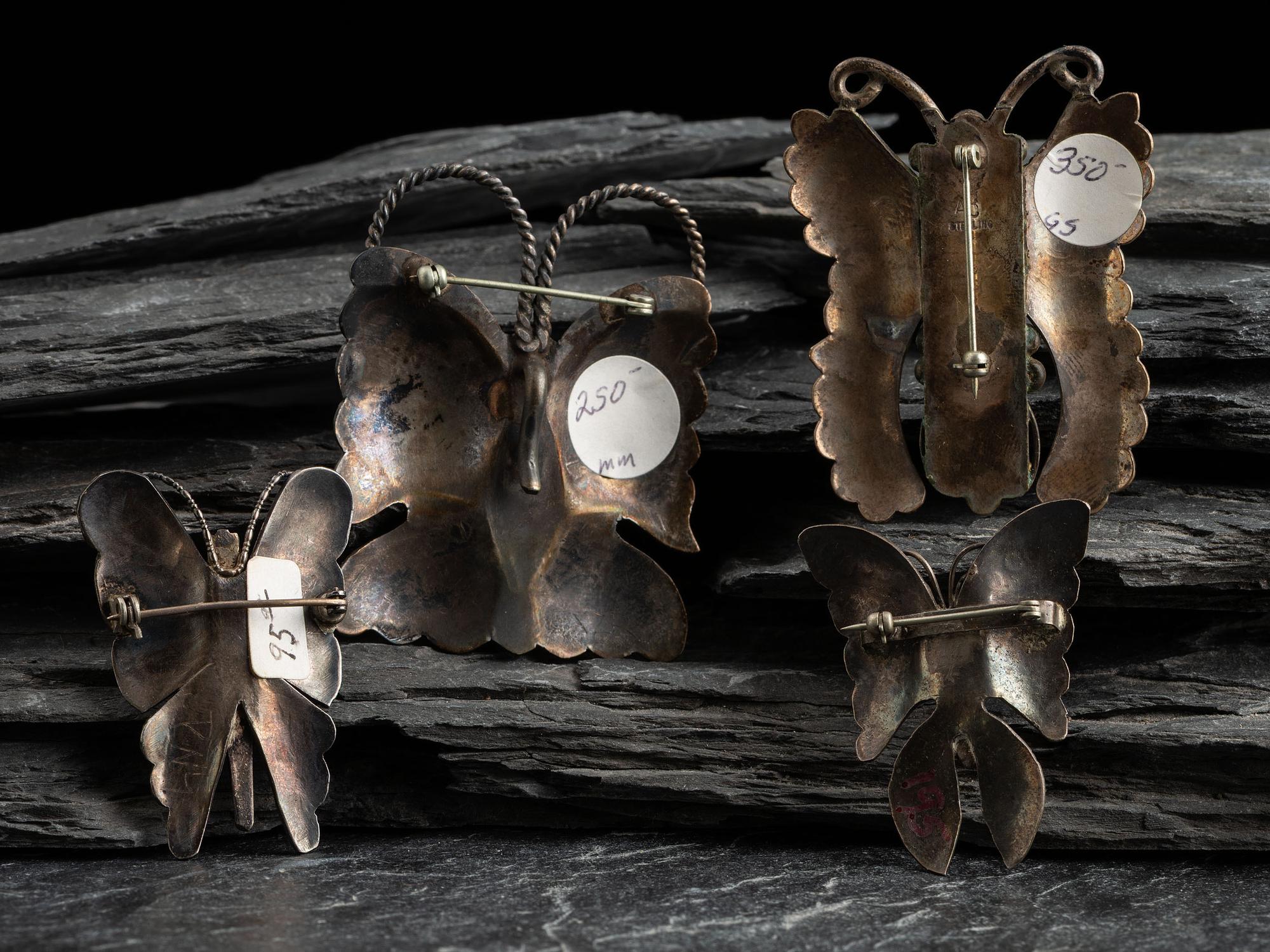 Navajo Silver Butterfly Pins/Brooches
