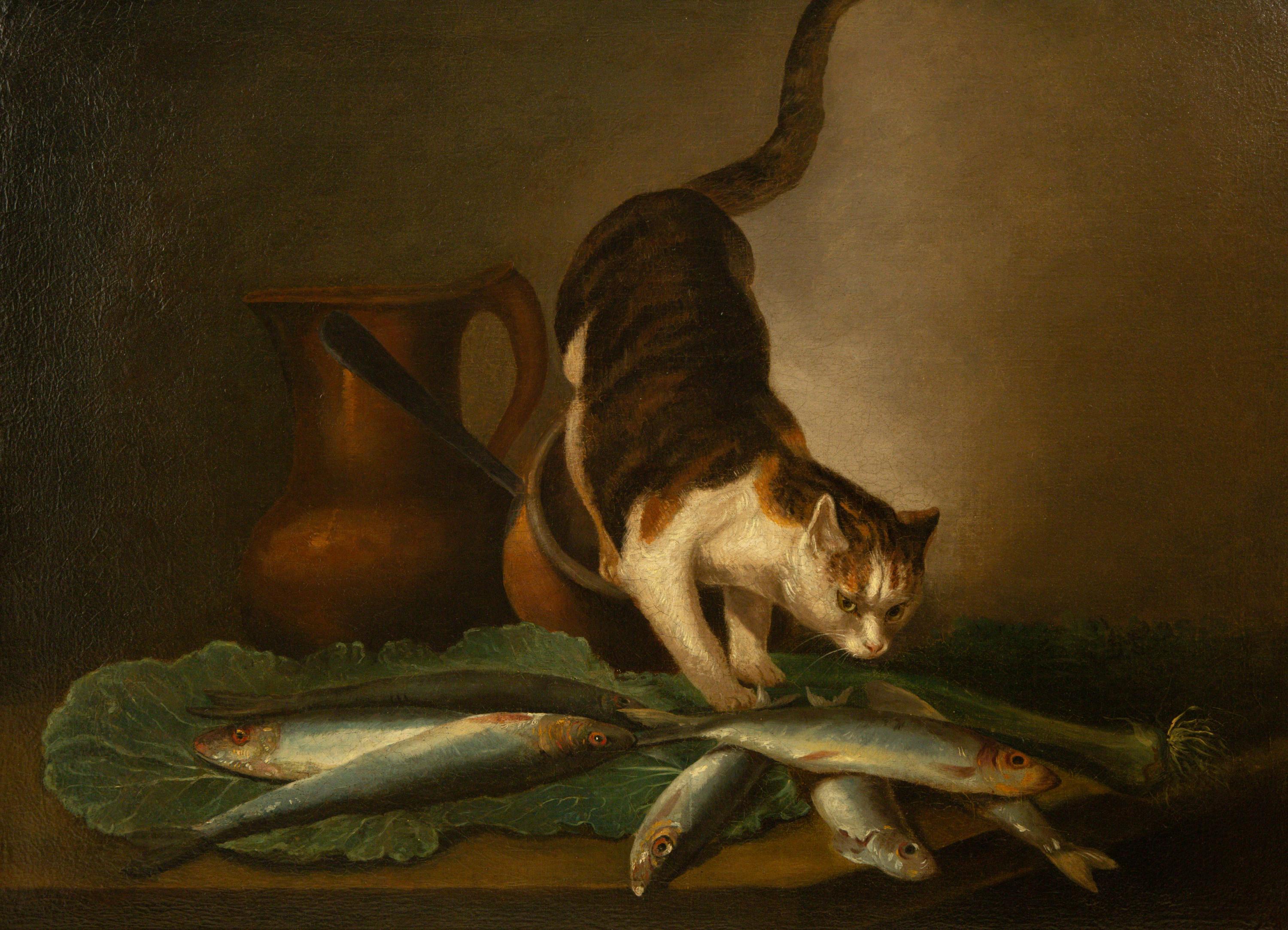 Cat Stealing a Mackerel