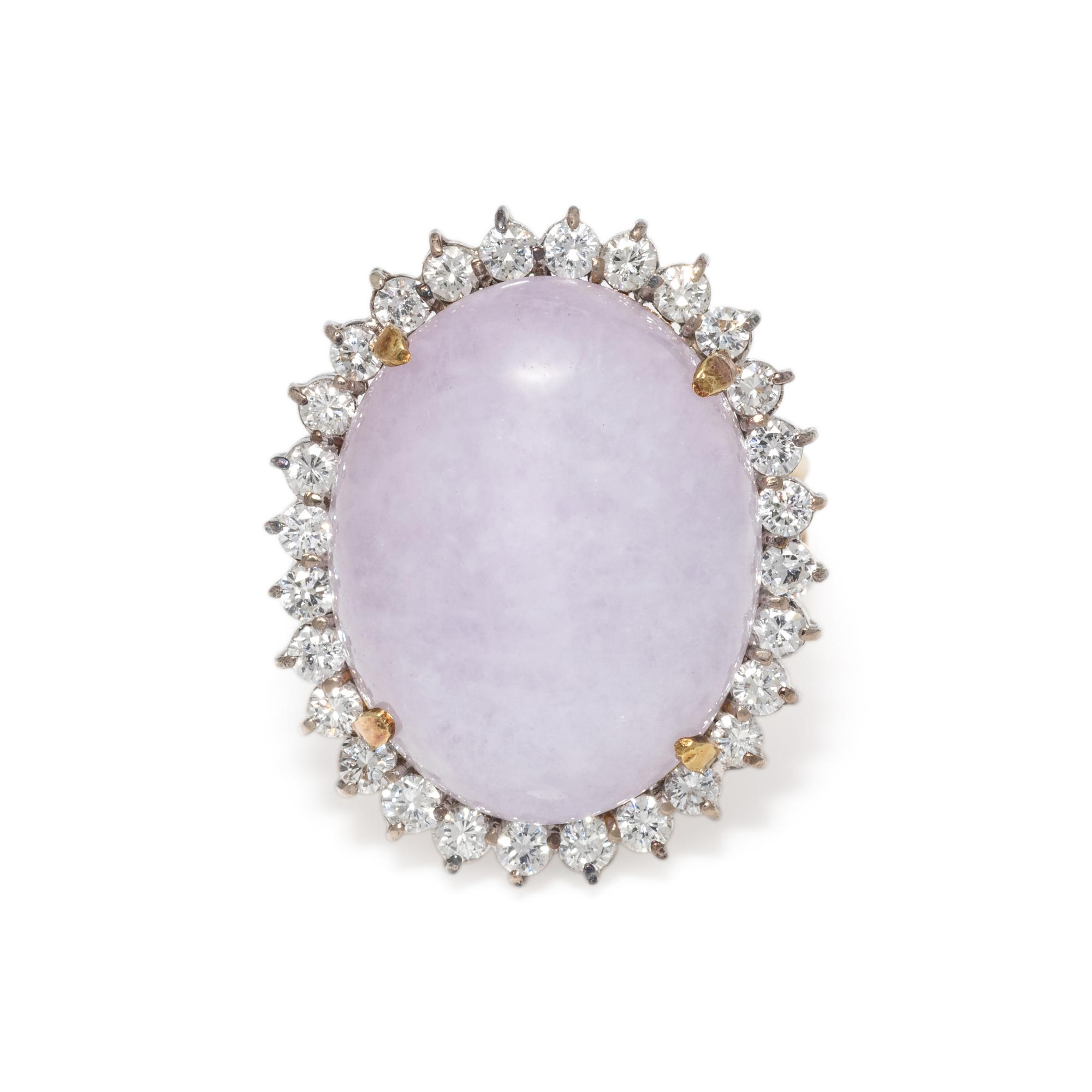 HONORA, LAVENDER JADE AND DIAMOND RING