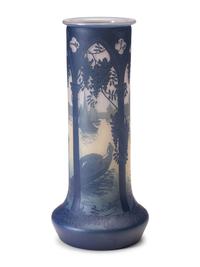 A DeVez Cameo Glass Landscape Vase