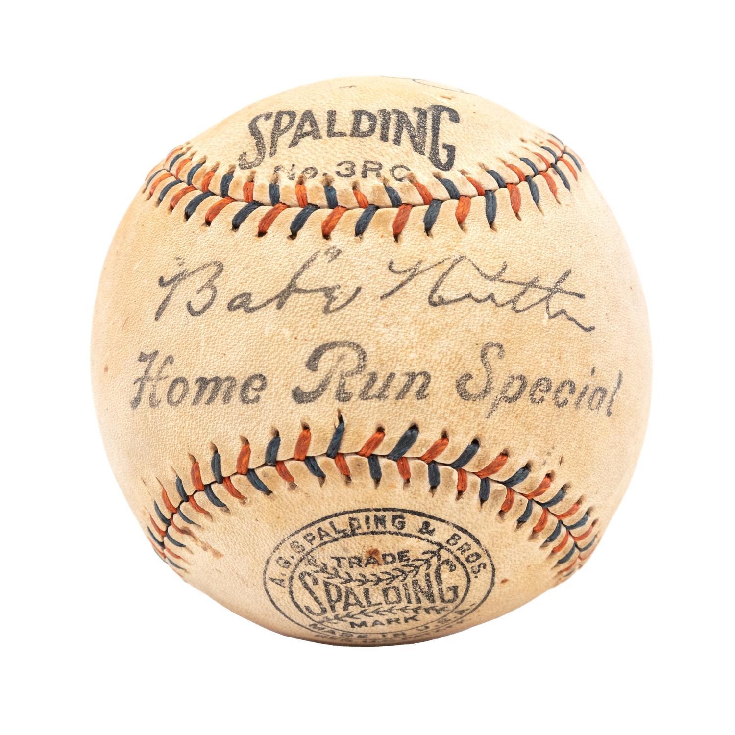 A 1930s Babe Ruth and Lou Gehrig Signed Babe Ruth Home Run Special Spalding Baseball (JSA Letter)